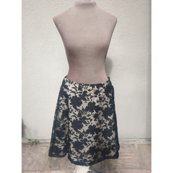 Apt 9 Skirt 6 Black Witchy Floral Overlay Shimmery Knee Length Whimsey Goth - Picture 1 of 11